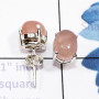 Rose Quartz C - SSE961-7x9mm Oval Multi Cabochon Gemstone 925 Silver Handmade Wh