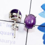 Amethyst Cab H - SSE961-7x9mm Oval Multi Cabochon Gemstone 925 Silver Handmade Wh