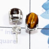 Tiger Eye I - SSE961-7x9mm Oval Multi Cabochon Gemstone 925 Silver Handmade Wh