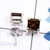Smokey cut D - SSE960-5mm Square Genuine Gemstone 925 Silver Manufacturer Whole