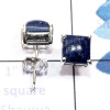 Lapis A - SSE959-6mm Square 925 Sterling Silver Cab Gemstone Lightweight S