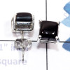 Black Onyx B - SSE959-6mm Square 925 Sterling Silver Cab Gemstone Lightweight S