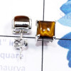 Tiger Eye E - SSE959-6mm Square 925 Sterling Silver Cab Gemstone Lightweight S