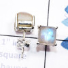 Rainbow Moonstone F - SSE959-6mm Square 925 Sterling Silver Cab Gemstone Lightweight S