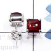 Garnet Cab O - SSE959-6mm Square 925 Sterling Silver Cab Gemstone Lightweight S