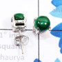 Malachite O - SSE958-6mm Round Genuine Cab Gemstone 925 Sterling Silver Wholes