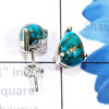 Blue Copper Turquoise O - SSE957-7x10mm Pear Drop Cab Multi Gemstone 925 Silver Lightweigh