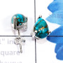 Blue Copper Turquoise O - SSE957-7x10mm Pear Drop Cab Multi Gemstone 925 Silver Lightweigh
