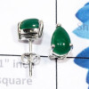 Green Onyx G - SSE956-5x8mm Pear Drop 925 Sterling Silver Cab Genuine Gemstone