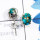 Blue Copper Turquoise C - SSE955-5x7mm Oval 925 Sterling Silver Genuine Gemstone Wholesale