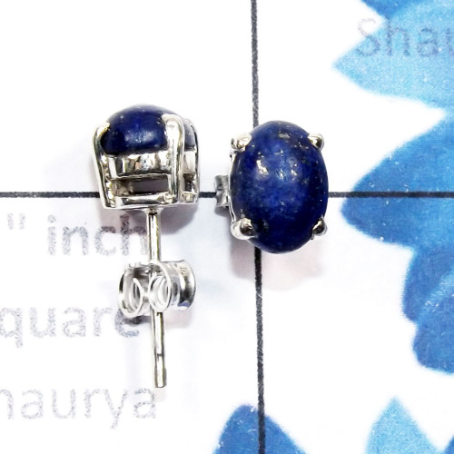 Lapis H - SSE955-5x7mm Oval 925 Sterling Silver Genuine Gemstone Wholesale