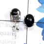 Black Onyx O - SSE955-5x7mm Oval 925 Sterling Silver Genuine Gemstone Wholesale