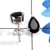 Black Onyx D - SSE953-6x9mm Pear Drop Faceted Gemstone 925 Sterling Silver Ligh