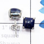 Lapis D - SSE952-7mm Square 925 Sterling Silver Handmade Wholesale Stud Ea