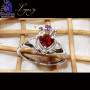 Garnet Cut A - CLD996-Heart Claddagh Ring 925 Sterling Silver with Peridot, Ame