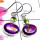 Purple Copper Turquoise O - SDE998-Sterling Silver Exclusive Gemstone Earring