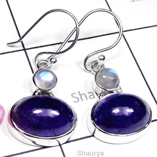 Tanzanite D - SDE998-Sterling Silver Exclusive Gemstone Earring