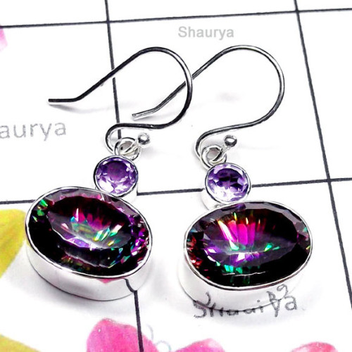 Mystic F - SDE998-Sterling Silver Exclusive Gemstone Earring