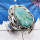 Larimar D - RSS985-925 Sterling Silver Handmade Ring with Cats Eye, Eclipse,
