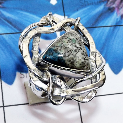 K2 Jasper G - RSS985-925 Sterling Silver Handmade Ring with Cats Eye, Eclipse,