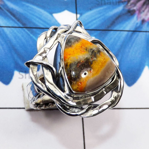 Eclipse H - RSS985-925 Sterling Silver Handmade Ring with Cats Eye, Eclipse,