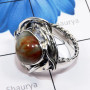 Cats Eye O - RSS985-925 Sterling Silver Handmade Ring with Cats Eye, Eclipse,
