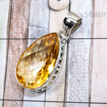 Citrine O - SD691-925 Sterling Silver Handmade Wholesale Faceted Citrine Gem