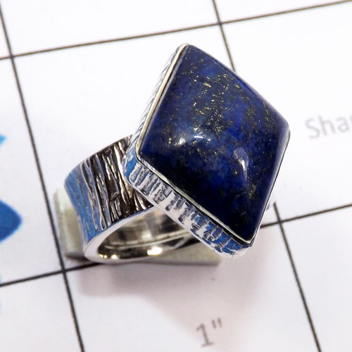 Lapis E - RSS981-Genuine Fancy Shape Gemstone Made in 925 Sterling Silver