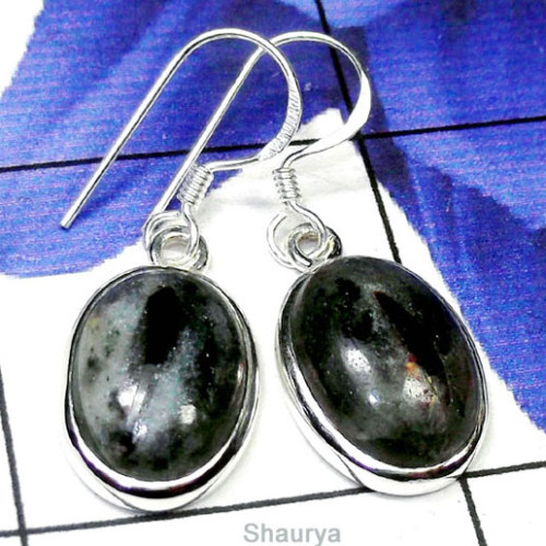 Astrophyllite B - SPE999-Multi Gemstone Plain Silver Earring