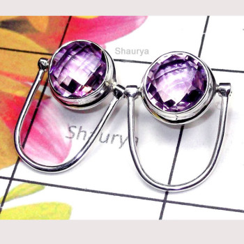 Amethyst A - SSE999-Fabulous Stud Earring with Multi Gemstone