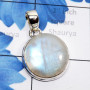 Rainbow Moonstone Cab C - ISP828-Natural Fire Cabochon Rainbow Moonstone 925 Sterling Silv