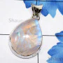 Rainbow Moonstone Cab F - ISP825-Cabochon Rainbow Moonstone Made in 925 Sterling Silver Ha