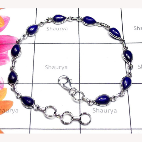Lapis B - SBB998-Multi Gemstone Sterling Silver Bejal Bracelet Lapis B - SBB998-Multi Gemstone Sterling Silver Bejal Bracelet