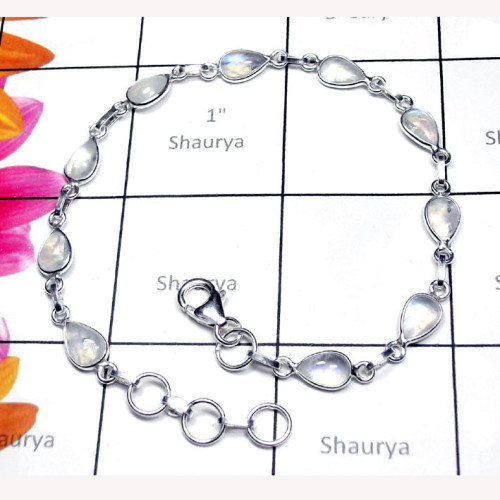 Rainbow cab C - SBB998-Multi Gemstone Sterling Silver Bejal Bracelet Rainbow cab C - SBB998-Multi Gemstone Sterling Silver Bejal Bracelet