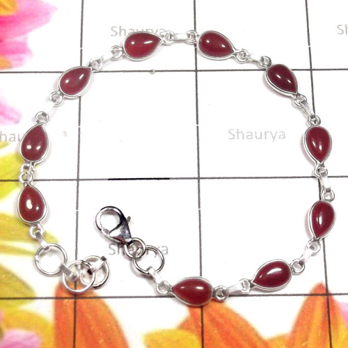 Carnelian cab F - SBB998-Multi Gemstone Sterling Silver Bejal Bracelet Carnelian cab F - SBB998-Multi Gemstone Sterling Silver Bejal Bracelet