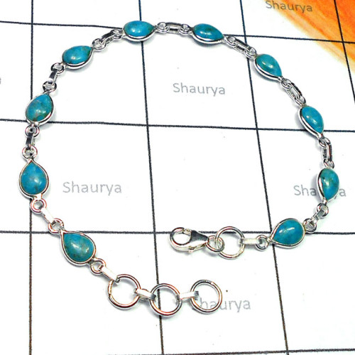 Crysocola K - SBB998-Multi Gemstone Sterling Silver Bejal Bracelet Crysocola K - SBB998-Multi Gemstone Sterling Silver Bejal Bracelet