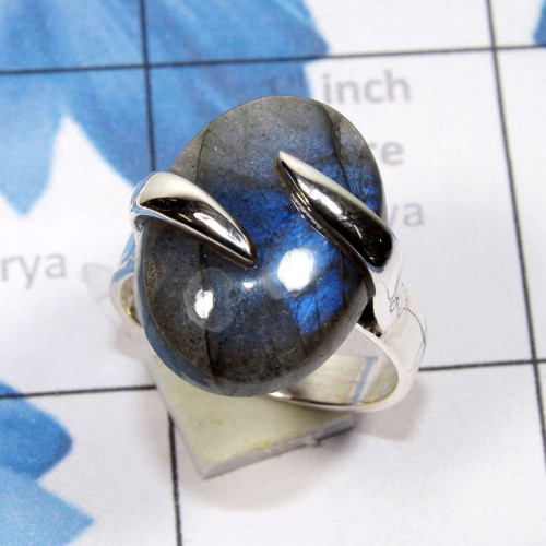Labradorite Cab A - SPR962-Wholesale 925 Silver Handmade Genuine Gemstone Ring Labradorite Cab A - SPR962-Wholesale 925 Silver Handmade Genuine Gemstone Ring