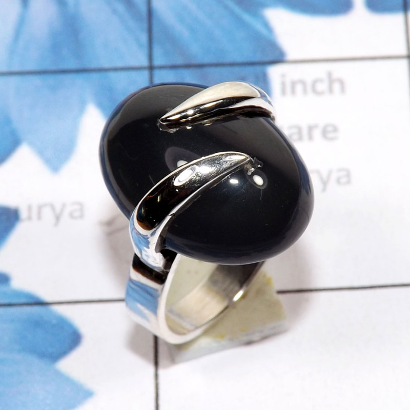 Black Onyx Cab C - SPR962-Wholesale 925 Silver Handmade Genuine Gemstone Ring Black Onyx Cab C - SPR962-Wholesale 925 Silver Handmade Genuine Gemstone Ring
