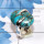 Blue Copper Turquoise O - SPR962-Wholesale 925 Silver Handmade Genuine Gemstone Ring