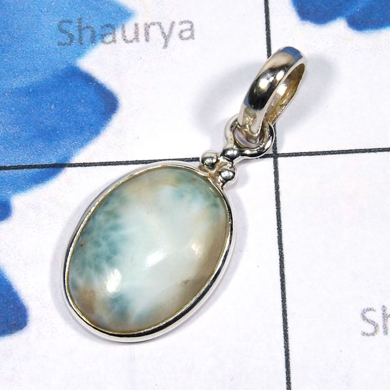Larimar C - BPS982-Wholesle Bejal Pendant 925 Sterling Silver Handmade Jewel Larimar C - BPS982-Wholesle Bejal Pendant 925 Sterling Silver Handmade Jewel