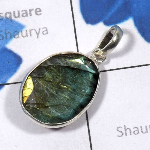 Labradorite D - BPS978-Wholesale Bajal Pendant Labradorite 925 Sterling Silver m