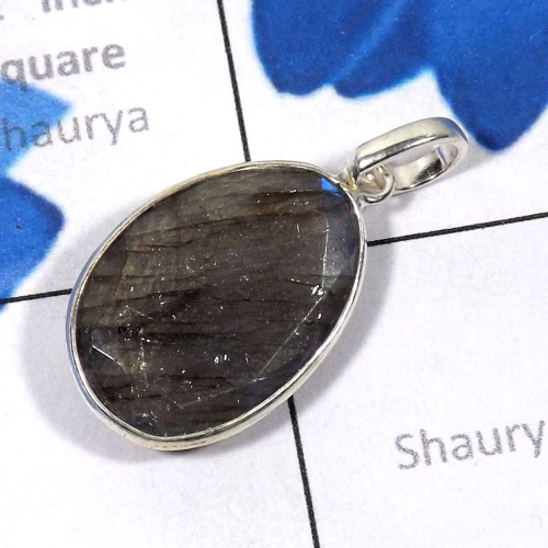 Labradorite E - BPS978-Wholesale Bajal Pendant Labradorite 925 Sterling Silver m