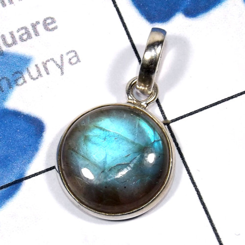 Labradorite O - BPS978-Wholesale Bajal Pendant Labradorite 925 Sterling Silver m