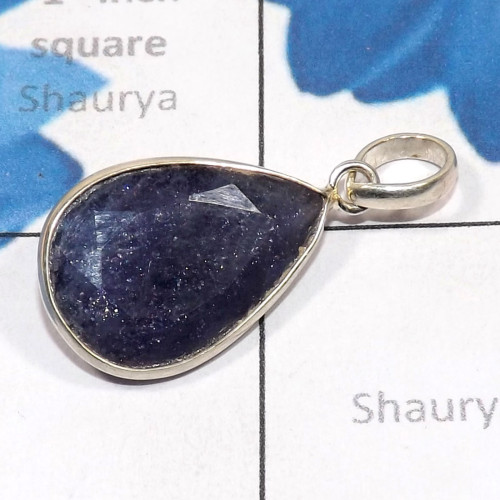 Iolite B - BPS977-Iolite Factory Made Bajal Pendant 925 Sterling Silver Jew