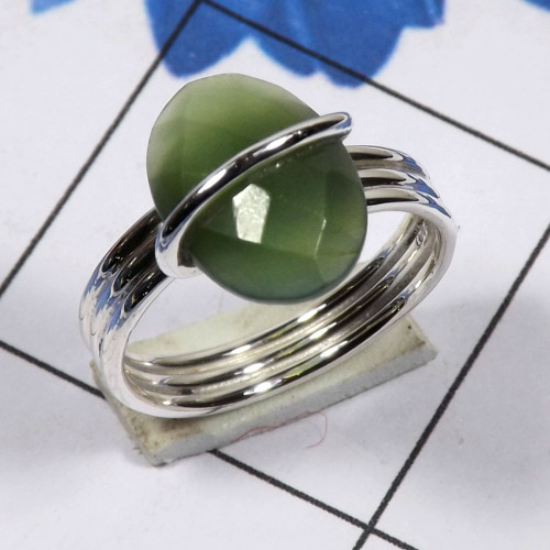 Seraphinite C - PSR857-Pain Ring 925 Sterling Silver made Factory In India Seraphinite C - PSR857-Pain Ring 925 Sterling Silver made Factory In India