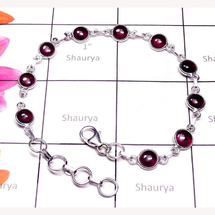 Garnet Cab E - SBB997-Cut and Cab Multi Gemstone Fantastic Bejal Bracelet Garnet Cab E - SBB997-Cut and Cab Multi Gemstone Fantastic Bejal Bracelet