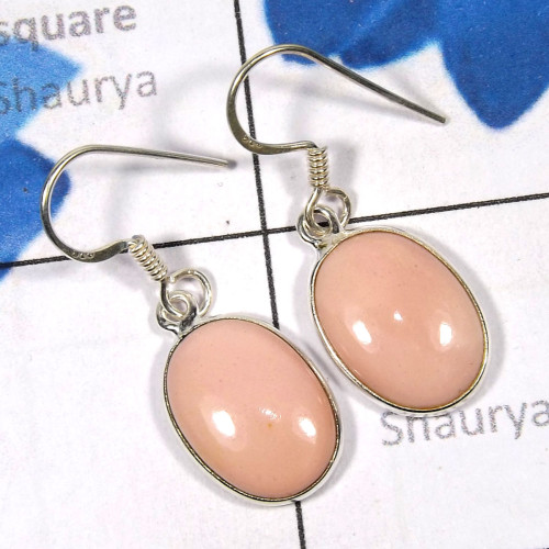 Pink Opal Earring C - SBP923-Factory made Earring Pendant Bracelet Set Pink Opal 925 S