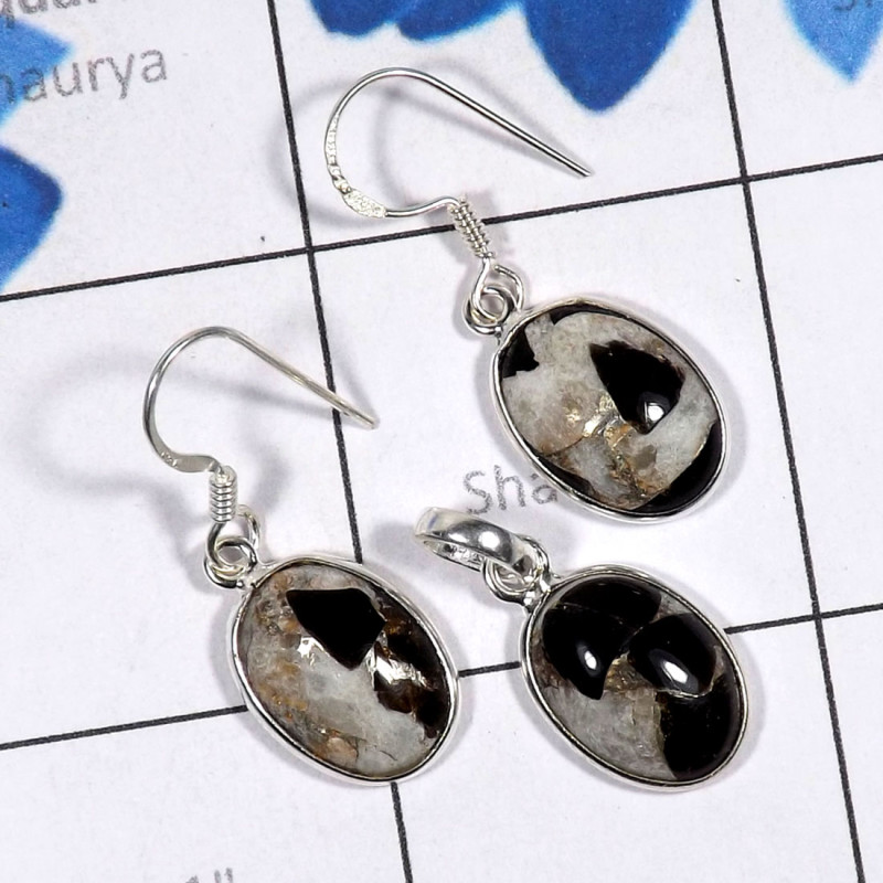 2 Pcs Mohave Calcite Set A - SBP917-Bejal Earring Pendant Bracelet Mohave Calsite Set 925 Ste 2 Pcs Mohave Calcite Set A - SBP917-Bejal Earring Pendant Bracelet Mohave Calsite Set 925 Ste