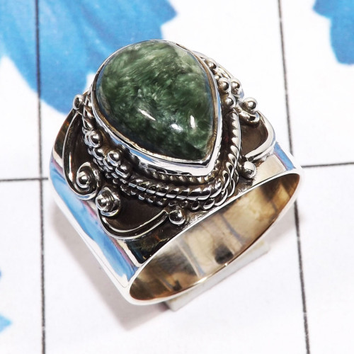 Seraphinite B - SDR753-Wholesale 925 Sterling Silver Designer Ring Handmade Jewe Seraphinite B - SDR753-Wholesale 925 Sterling Silver Designer Ring Handmade Jewe