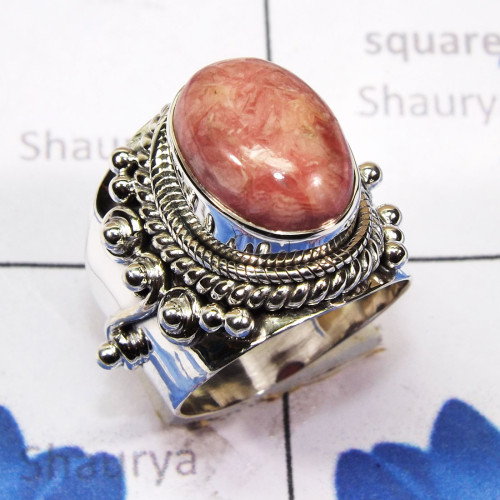 Rodochrosite I - SDR750-Designer Ring Factory Made 925 Sterling Silver Jewellery